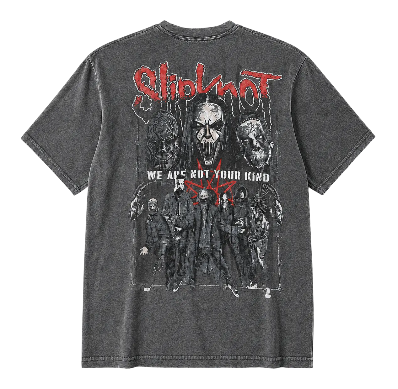 Метъл тениска Slipknot с щампа отпред и отзад