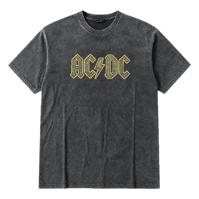 Метъл тениска AC/DC с щампа отпред и отзад