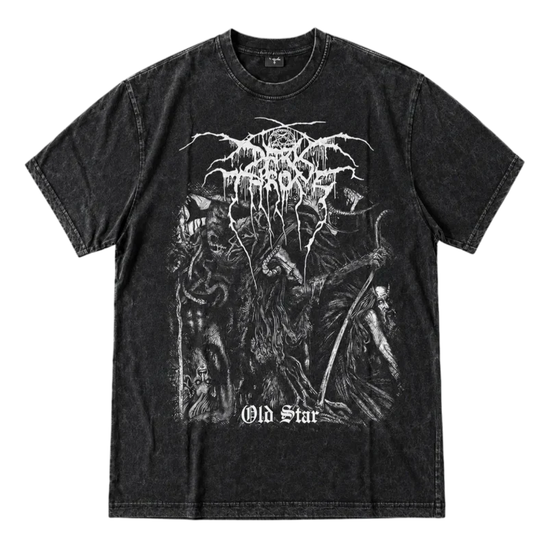 Метъл тениска Dark Throne с щампа отпред и отзад