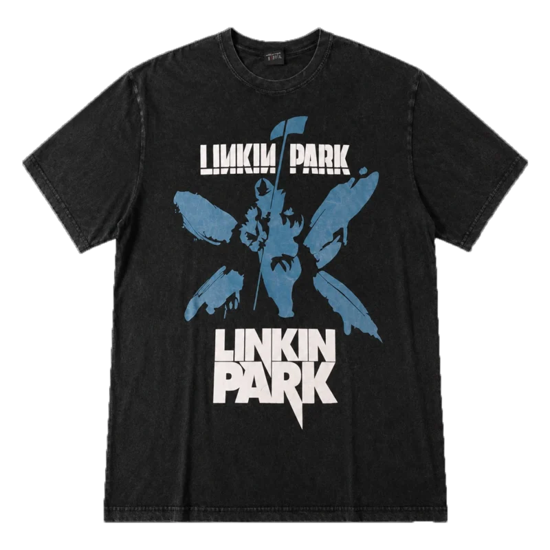 Метъл тениска Linkin Park с щампа отпред и отзад