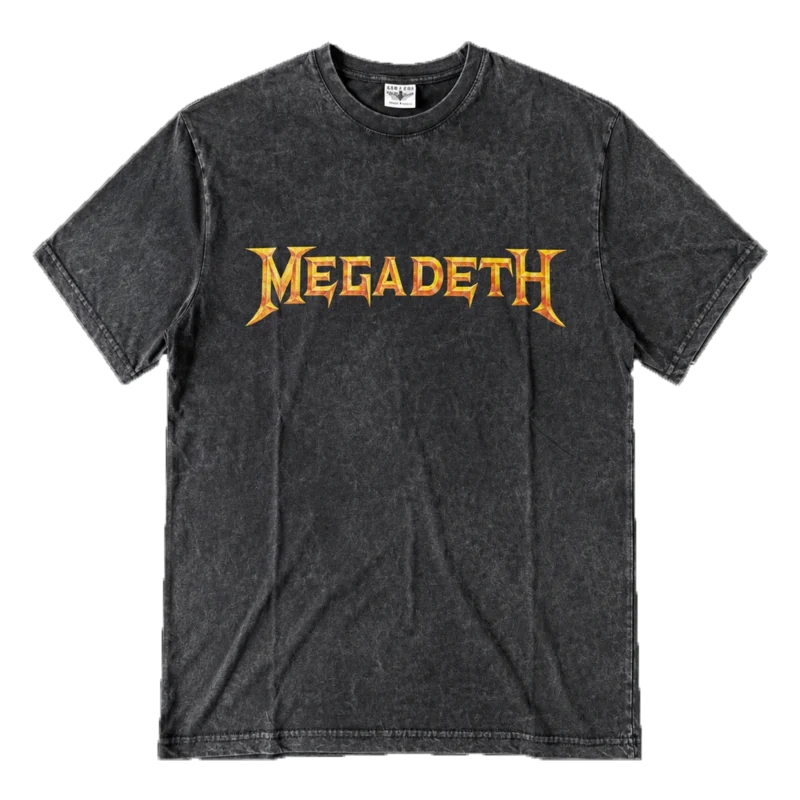 Метъл тениска Megadeth с щампа отпред и отзад
