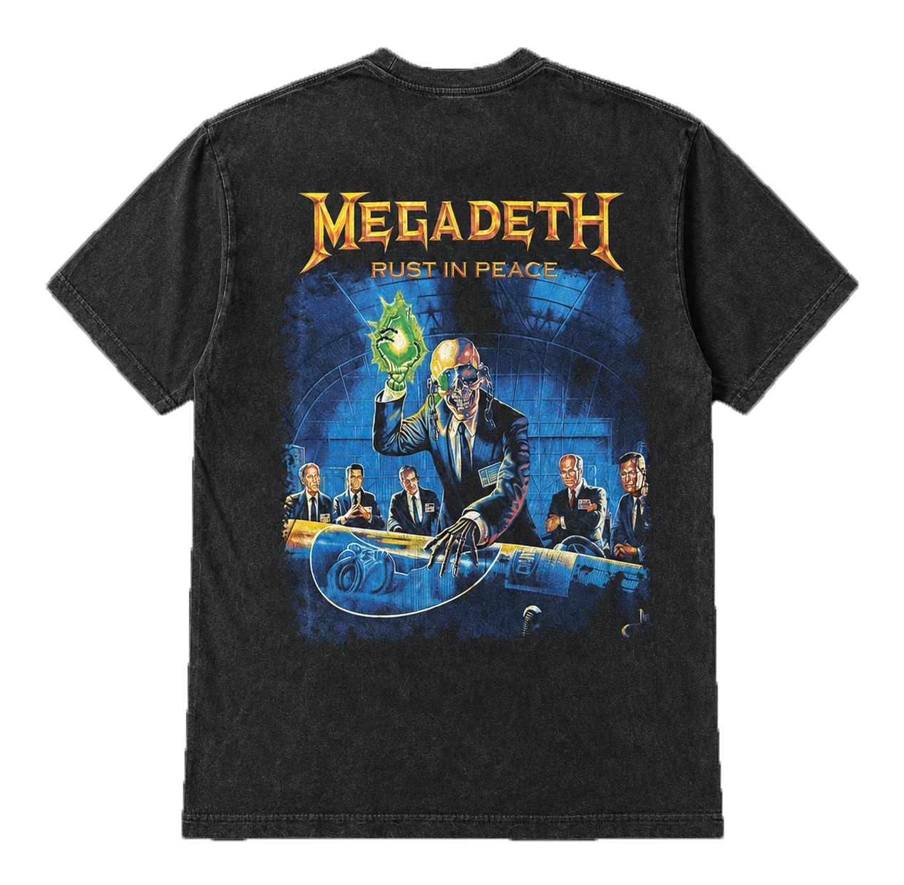 Метъл тениска Megadeth с щампа отпред и отзад