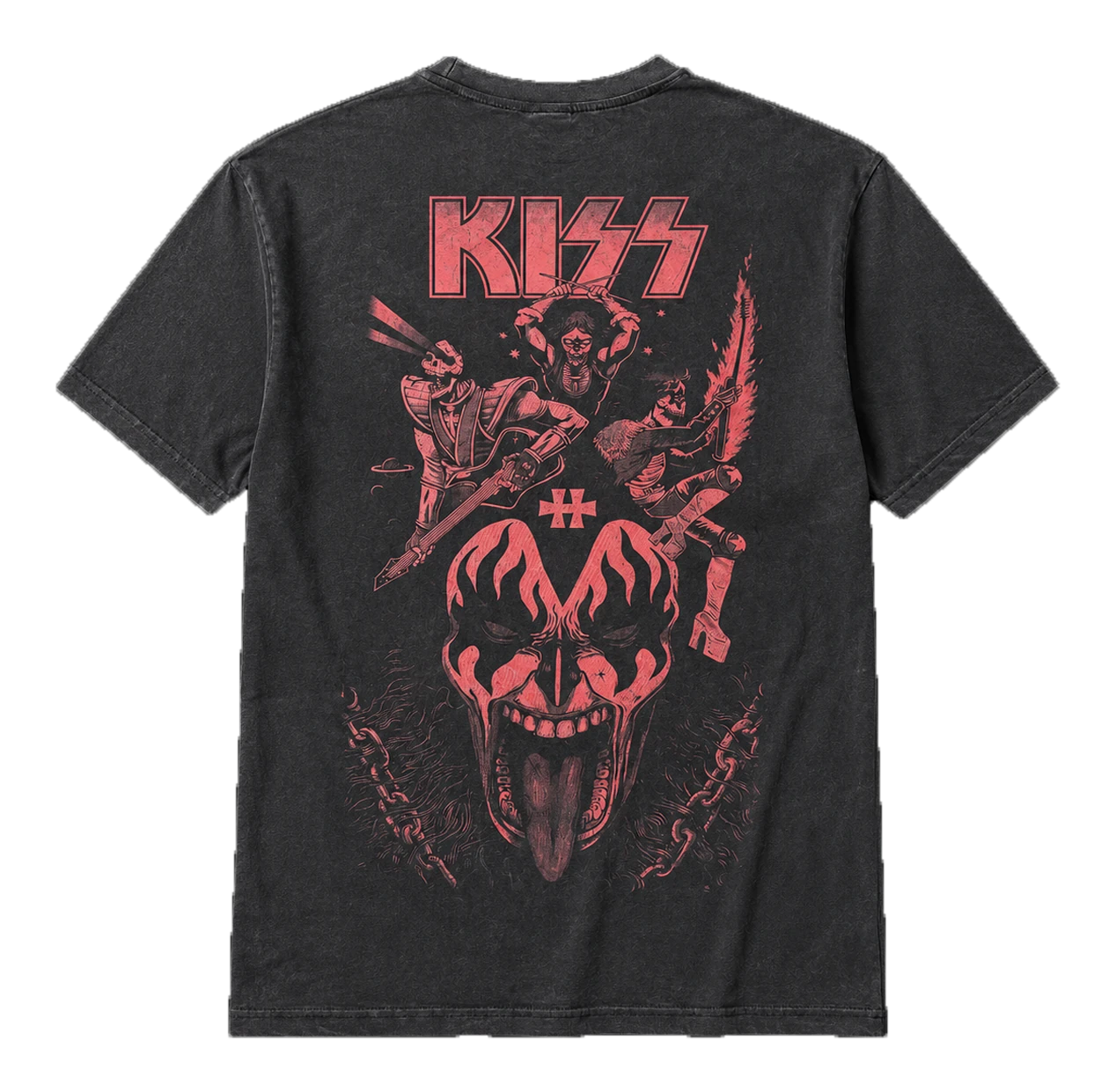 Метъл тениска Kiss с щампа отпред и отзад